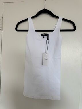 Theory Len Tubular Tank in White THEORY